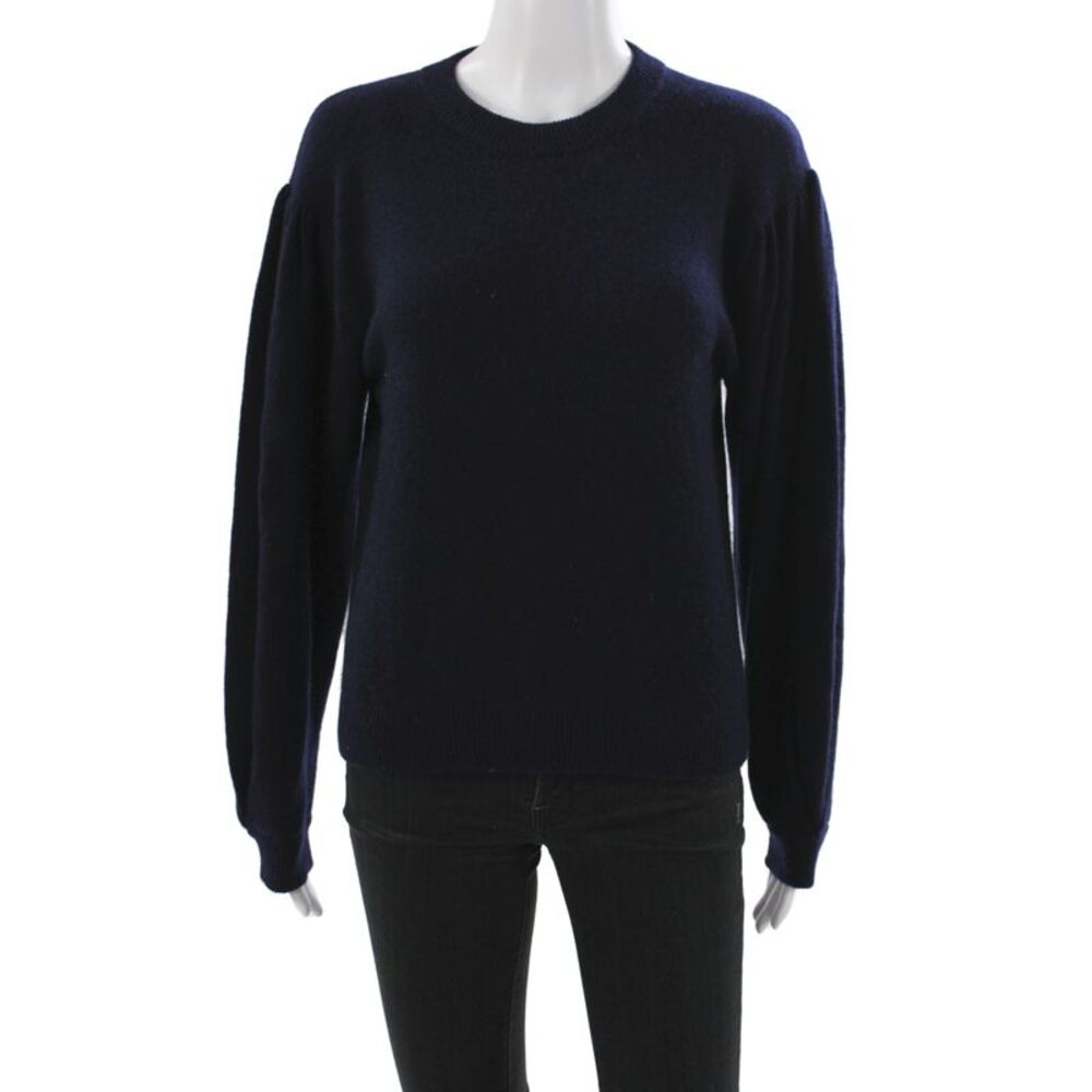 Aqua Cashmere Womens Blue 100% Cashmere Crew Neck Pullover Long Sleeve Size S